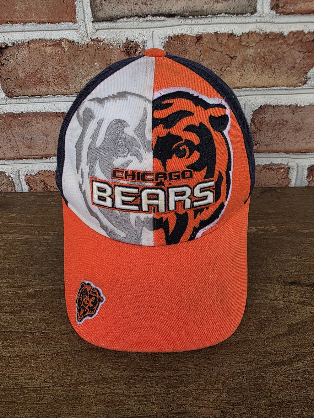 Chicago Bears STRAPBACK Orange, White & Black Split Logo Cap